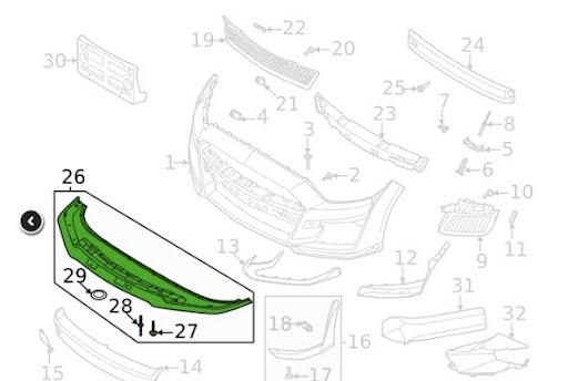 2020 - FORD MUSTANG - Used - Valance Front - KR3Z-17D957-AA - (Brand New)