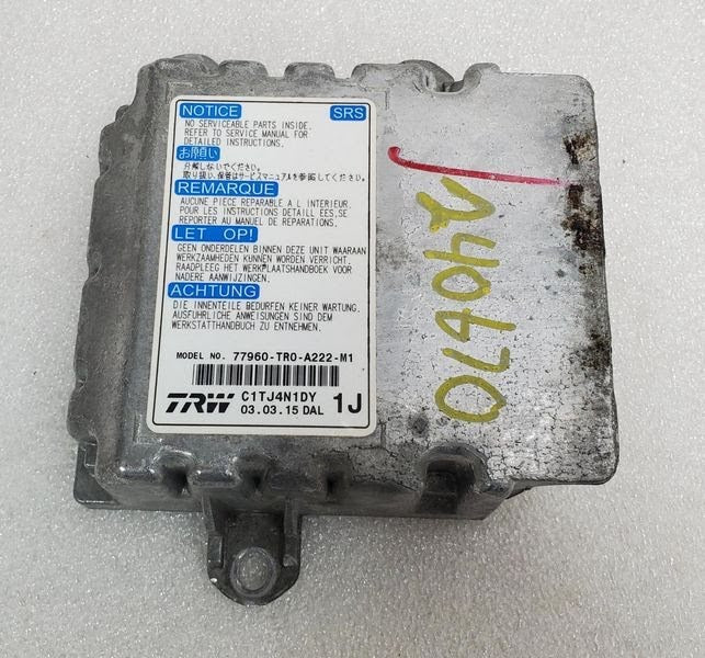 2015 HONDA CIVIC Used Air Bag Ctrl Module Air Bag, (front center console), Sdn, (ID 77960TR0A22) P/N - 77960-TR0-A222-M1
