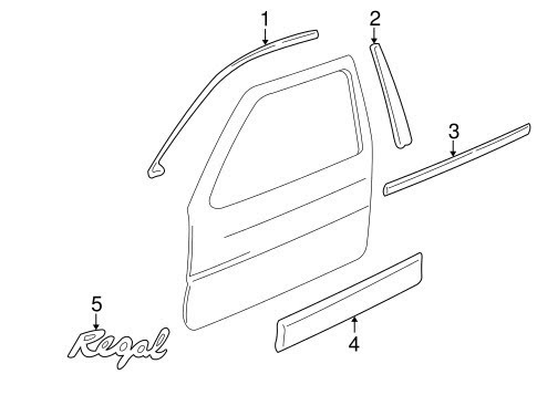 2000 BUICK REGAL Window Belt Reveal Front & Rear passenger