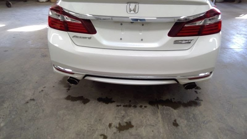 2017 Honda Accord Used Rear Bumper - Sedan, US built, dual exhaust, w/o park assist Color White