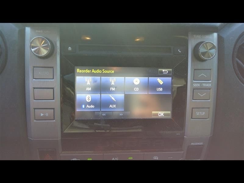 2015 TOYOTA TUNDRA Used Radio/CD (see also A/C Control or TV Screen) display and receiver, (AM-FM-CD), ID 57075 on radio face