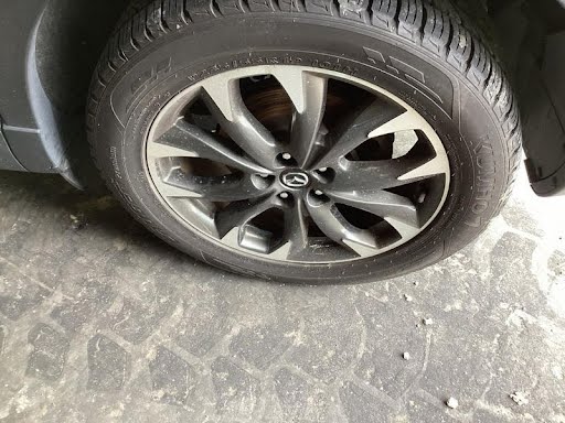 2016 - MAZDA CX5 - used - Wheel - aluminum, 19x7, (10 curved spokes), (machined spoke ends, painted inlay)