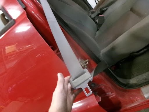 2005-DODGE DAKOTA-Seat Belt Front-bucket seat, passenger, retractor, Quad Cab - Color:Tan