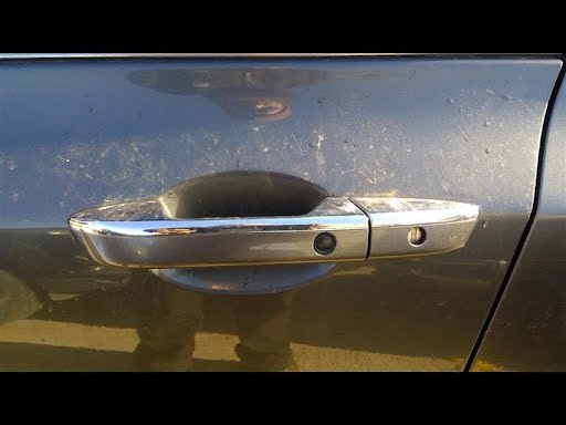 2010 ACURA TL Used Rear Door Handle Outside assembly, body color), keyless ignition (Smart Entry), front, LH Sliver