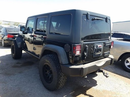 2017 JEEP WRANGLER Used Door Rear (side of vehicle) full door, power window, privacy tint glass, LH (BLACK)