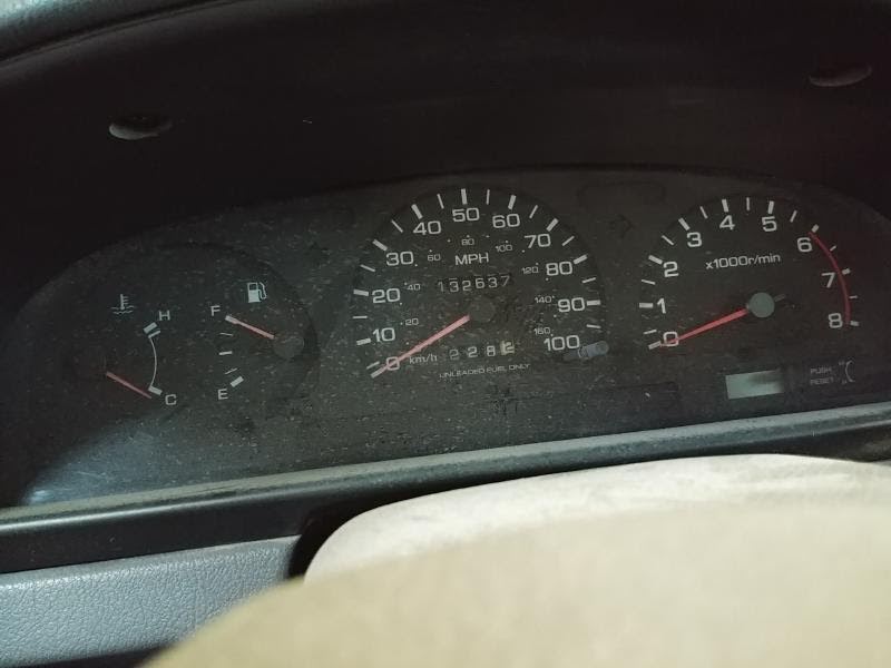 1994-NISSAN TRUCK D21-Speedometer (see also Instr. Cluster)(head only), exc. King Cab; 4x2, 4 cylinder, tachometer, MT