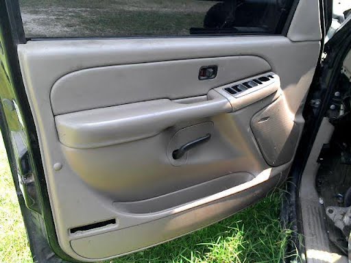 2007-GMC TRUCK-SIERRA 2500-Interior Trim Panel Door (Front)-Sierra 2500 HD Classic; Front Left Inner; Crew Cab, Ext Cab & Std Cab; w/leather trim neutral - Color-Tan